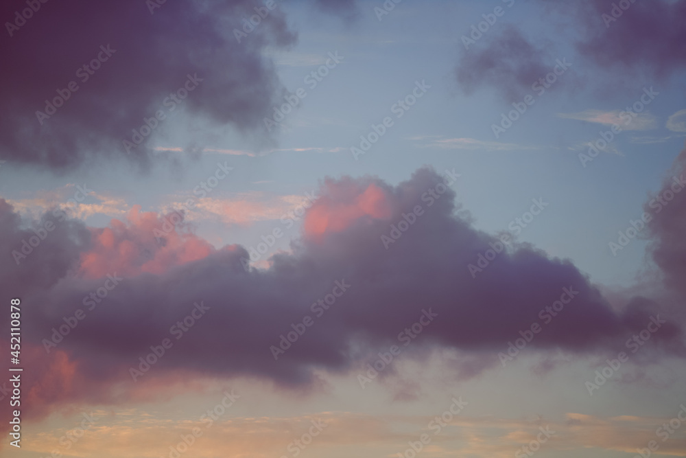 Beautiful light and dreamy clouds at dusk