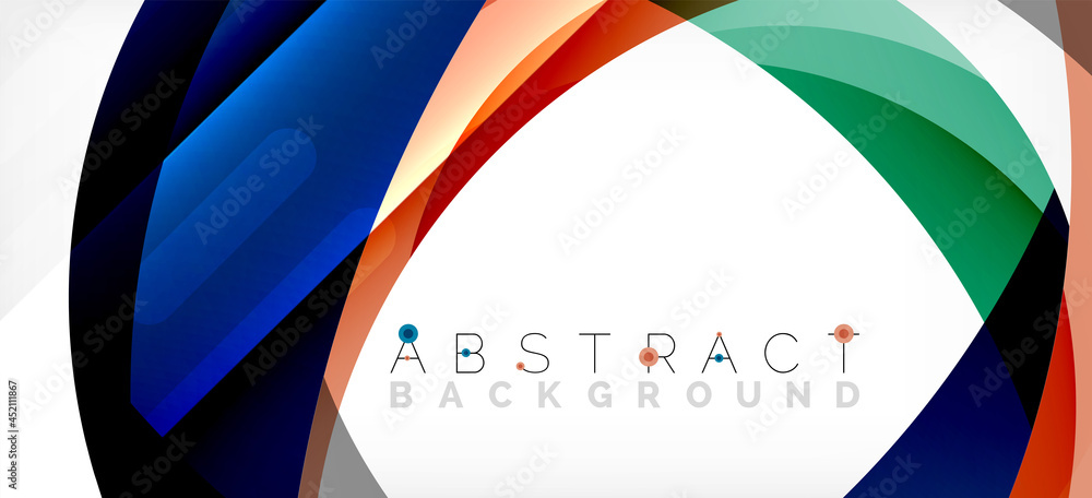 Geometric abstract background. Circle created with overlapping color shapes. Vector Illustration For Wallpaper, Banner, Background, Landing Page Geometric abstract background. Circle created with overlapping color shapes. Vector Illustration For Wallpaper, Banner, Background, Landing Page