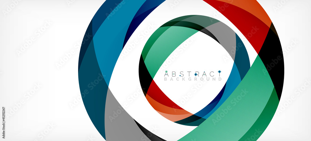 Color circle shapes, minimal geometric background. Trendy dynamic composition. Vector Illustration For Wallpaper, Banner, Background, Landing Page Color circle shapes, minimal geometric background. Trendy dynamic composition. Vector Illustration For Wallpaper, Banner, Background, Landing Page