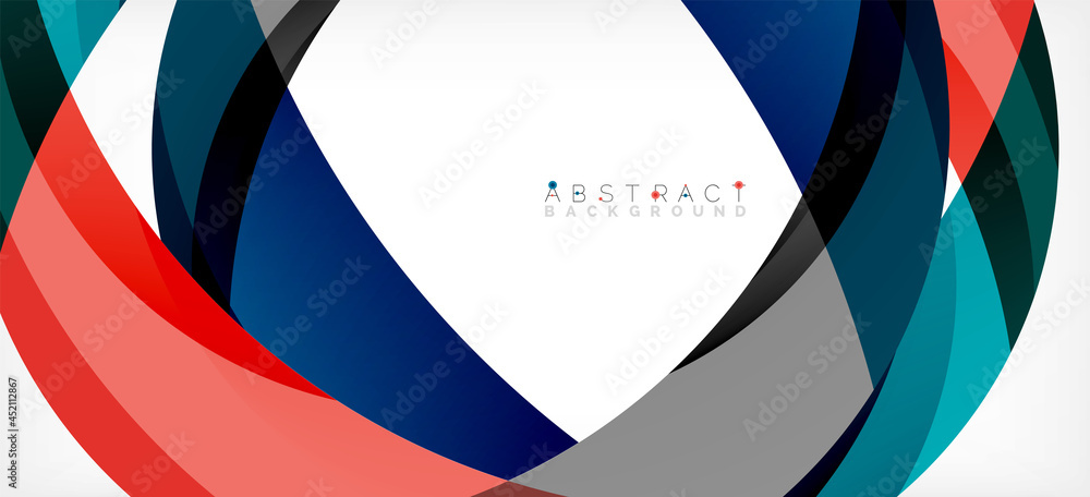 Geometric abstract background. Circle created with overlapping color shapes. Vector Illustration For Wallpaper, Banner, Background, Landing Page Geometric abstract background. Circle created with overlapping color shapes. Vector Illustration For Wallpaper, Banner, Background, Landing Page