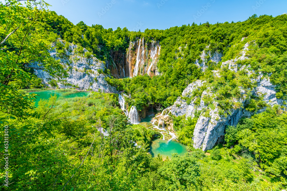 The biggest waterfall - Veliki Slap - at Plitvice national park, Croatia.