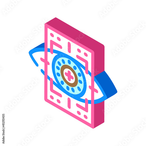 eye with mesh ophthalmology isometric icon vector. eye with mesh ophthalmology sign. isolated symbol illustration