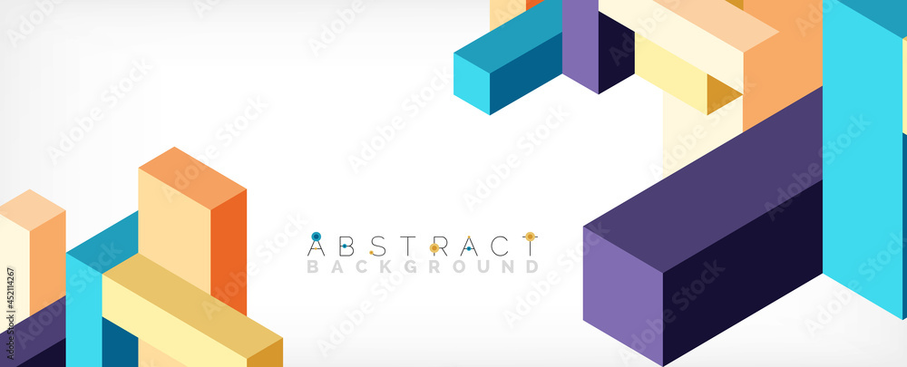 Abstract background. 3d cubes, cubic elements and blocks. Techno or business concept for wallpaper, banner, background, landing page Abstract background. 3d cubes, cubic elements and blocks. Techno or business concept for wallpaper, banner, background, landing page