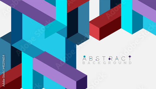 Abstract background. 3d cubes, cubic elements and blocks. Techno or business concept for wallpaper, banner, background, landing page