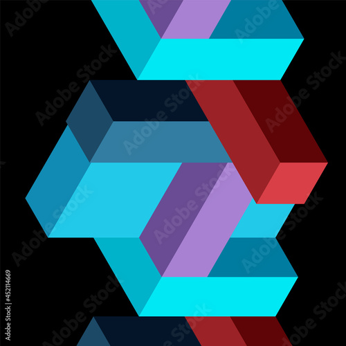 Abstract background. 3d cubes, cubic elements and blocks. Techno or business concept for wallpaper, banner, background, landing page