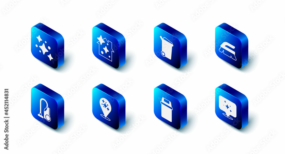 Set Home cleaning service, Trash can, Brush for, Vacuum cleaner and icon. Vector Set Home cleaning service, Trash can, Brush for, Vacuum cleaner and icon. Vector