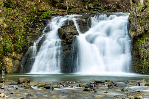 Hurkalo waterfall in carpathian forest