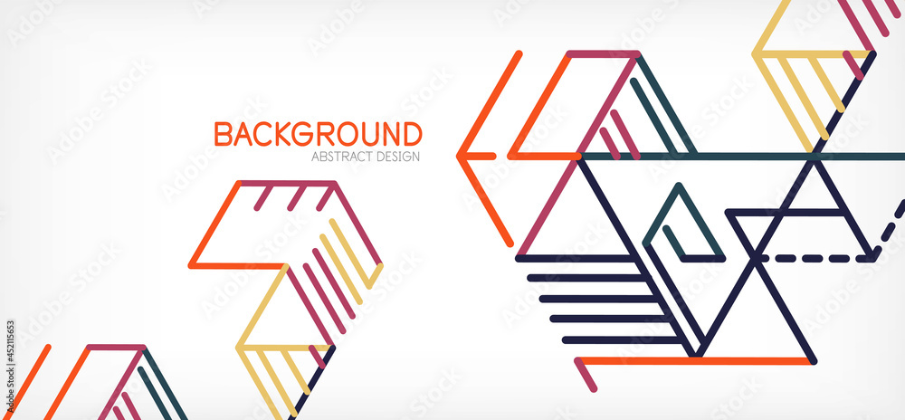 Abstract background. Color lines on white background. Linear abstract composition. Techno or business concept for wallpaper, banner, background, landing page Abstract background. Color lines on white background. Linear abstract composition. Techno or business concept for wallpaper, banner, background, landing page