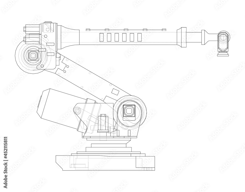 Industrial Robotic Arm. Vector