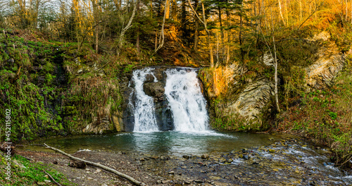 Hurkalo waterfall in carpathian forest