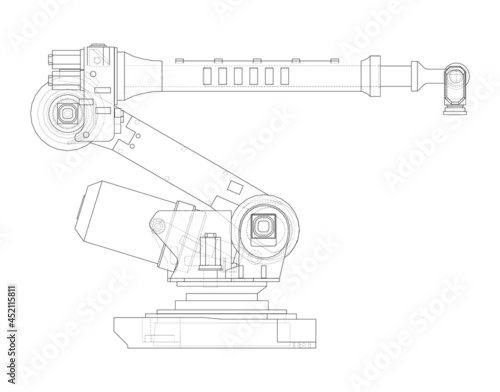 Industrial Robotic Arm. Vector