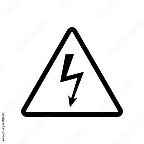 High voltage warning black icon