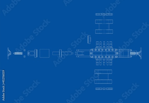 Blowout preventer. Vector rendering of 3d