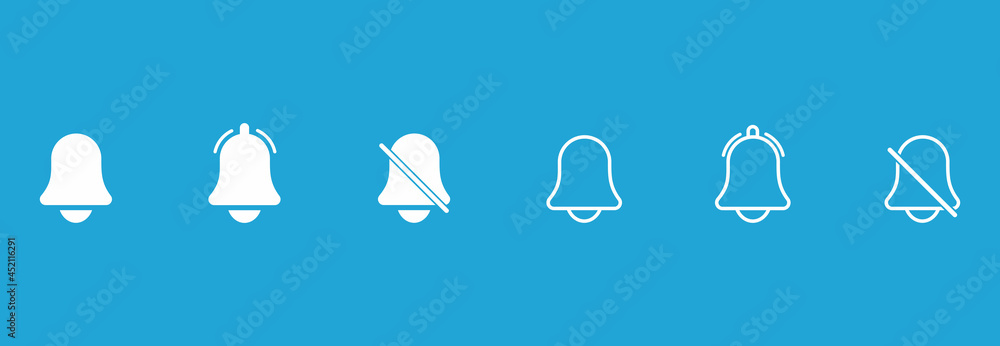 bell notification icon set vector sign symbol