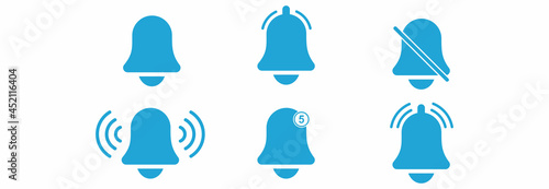 bell notification icon set vector sign symbol