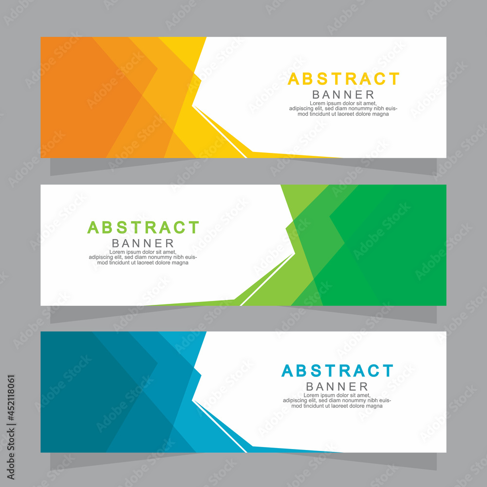 Fototapeta premium Vector abstract design web banner template. Web Design Elements - Header Design. Abstract geometric web banner template on grey background.Modern banner.