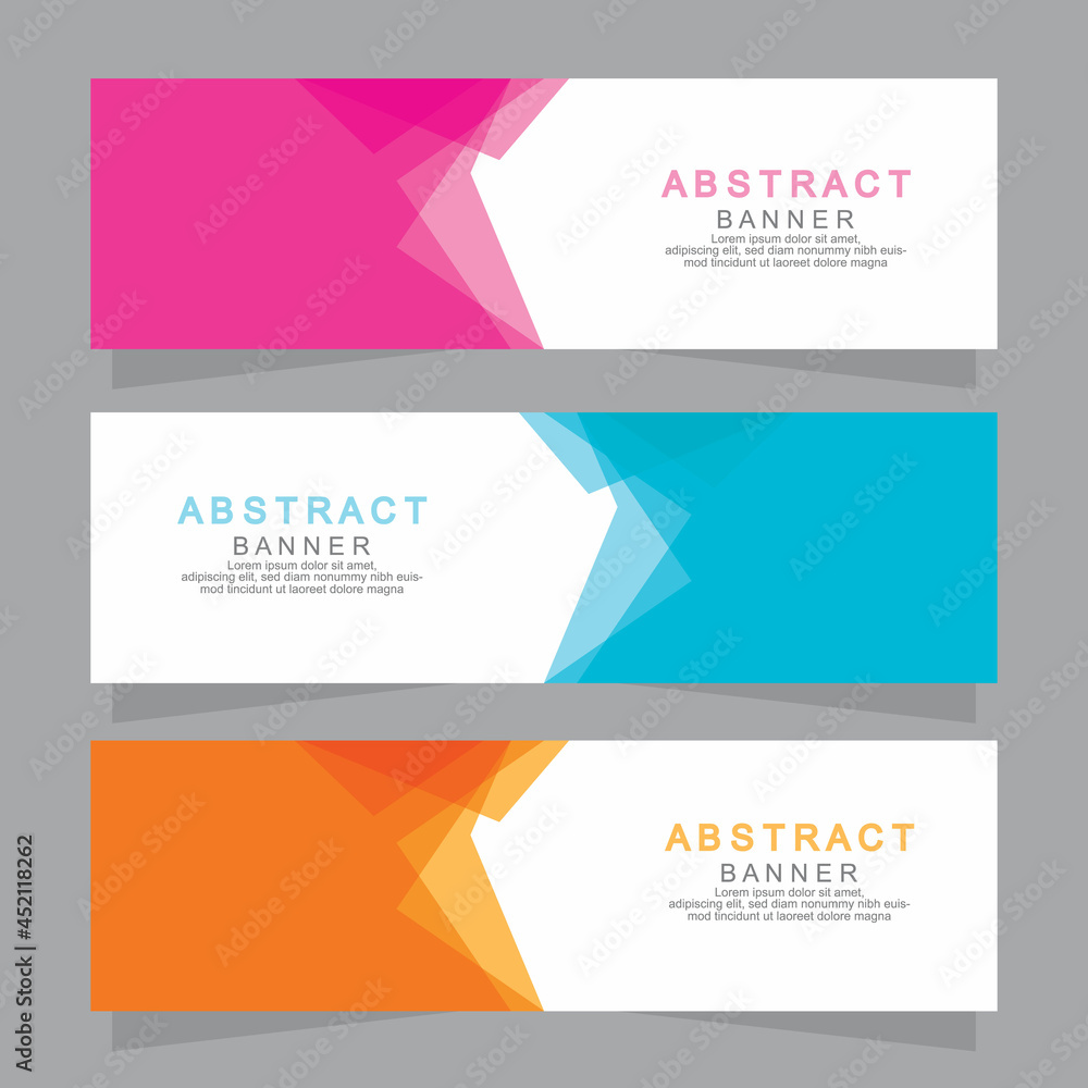 Fototapeta premium Vector abstract design web banner template. Web Design Elements - Header Design. Abstract geometric web banner template on grey background.Modern banner.