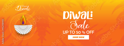 Diwali Festival Sale Offer Banner Vector Art