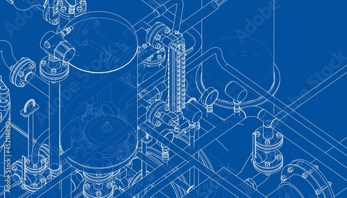 Valves and other industrial equipment. Vector