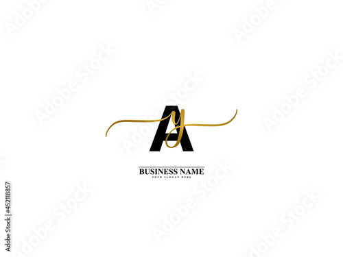 Letter AY Logo, creative ya ay signature logo for wedding, fashion, apparel and clothing brand or any business