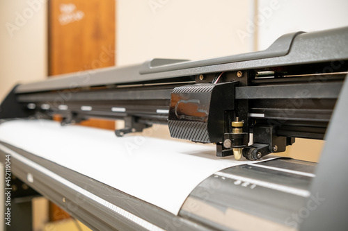 Fotografie Cutting machine stickers. Cutting plotter.