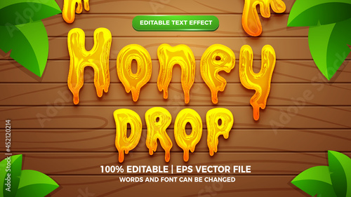 liquid honey drop editable text effect 3d liquid template style
