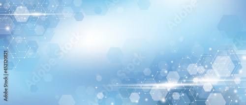 Medical concept design of abstract blue hexagon background vector illustration