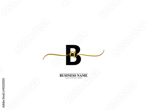 Letter BA Logo, creative ba ab signature logo for wedding, fashion, apparel and clothing brand or any business