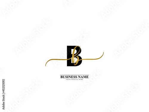 Letter BB Logo, creative bb b b signature logo for wedding, fashion, apparel and clothing brand or any business