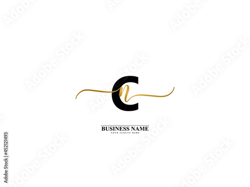 Letter CN Logo, creative cn nc signature logo for wedding, fashion, apparel and clothing brand