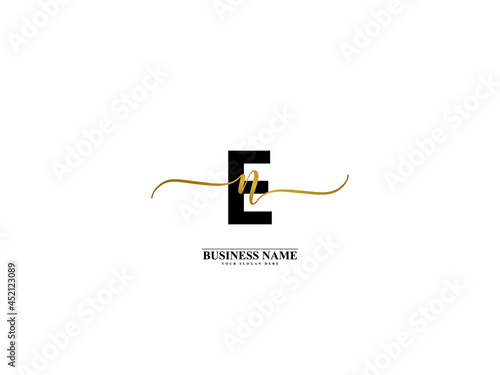 Letter EN Logo, creative en ne signature logo for wedding, fashion, apparel and clothing brand