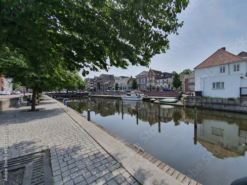 the town of Oudenbosch harbor and view Netherlands