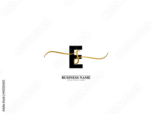 Letter ES Logo, creative es se signature logo for wedding, fashion, apparel and clothing brand