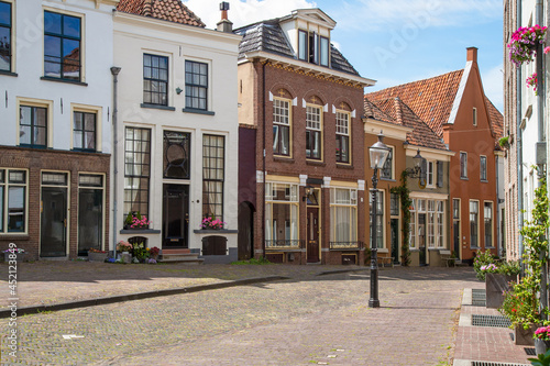 Obraz na plátně Street in the city center of the medieval city of Deventer, Netherlands
