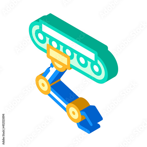 robotic hand on rail isometric icon vector. robotic hand on rail sign. isolated symbol illustration photo