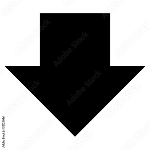 Download arrow icon with flat style. Isolated vector download arrow icon image on a white background.