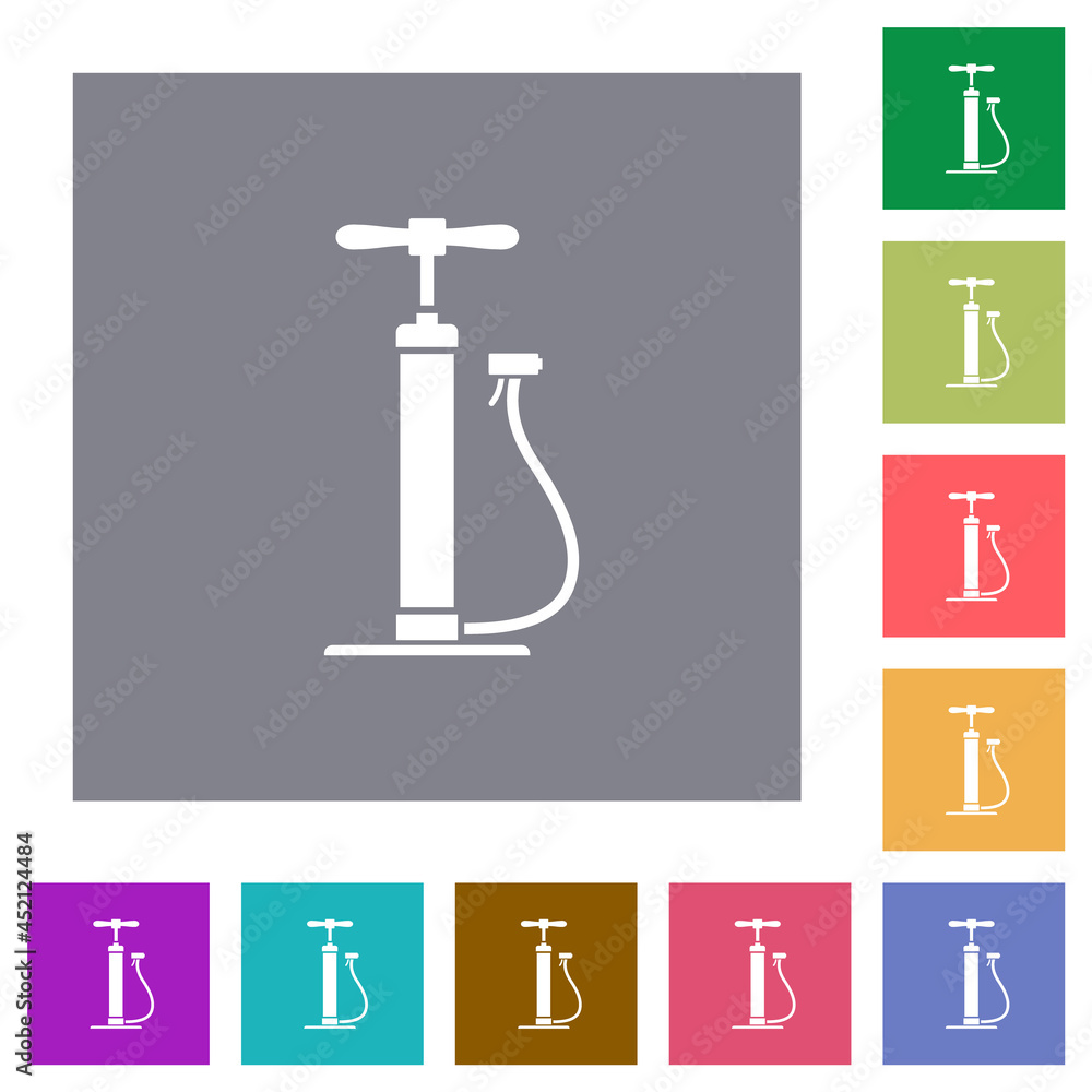 Air pump square flat icons Air pump square flat icons