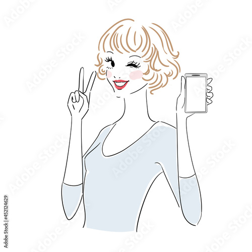 スマホを持つ可愛い女性