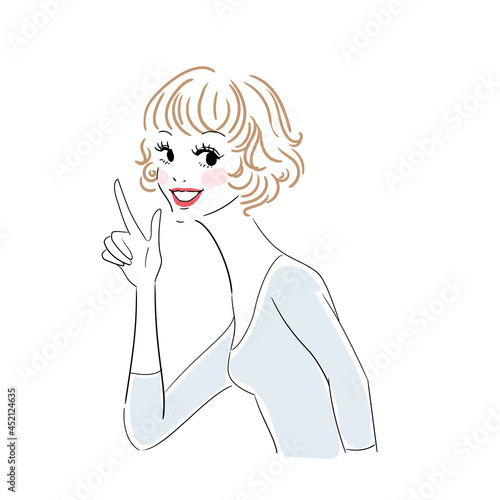 可愛い女性上半身