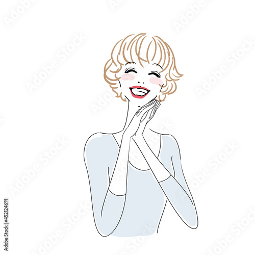 可愛い女性上半身