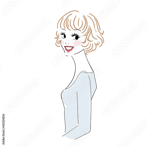 可愛い女性上半身