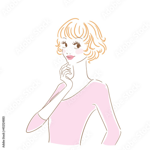 可愛い女性上半身