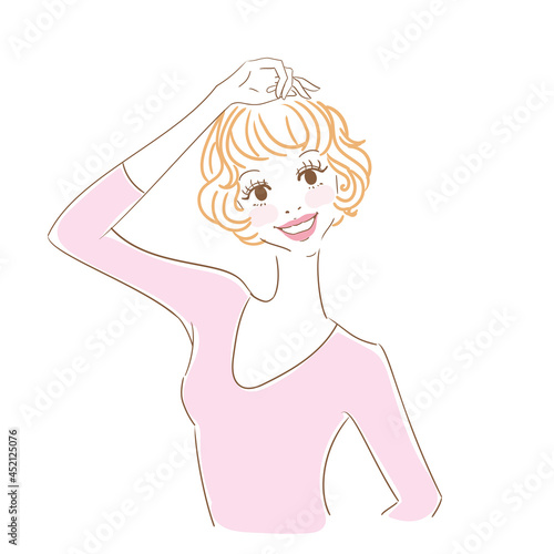 可愛い女性上半身