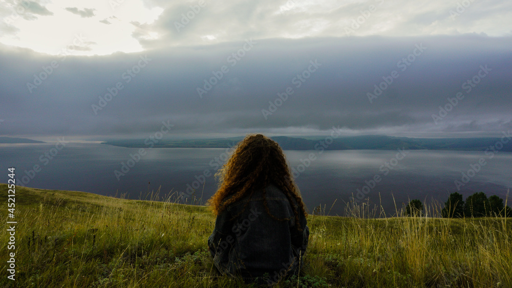 woman in the fog