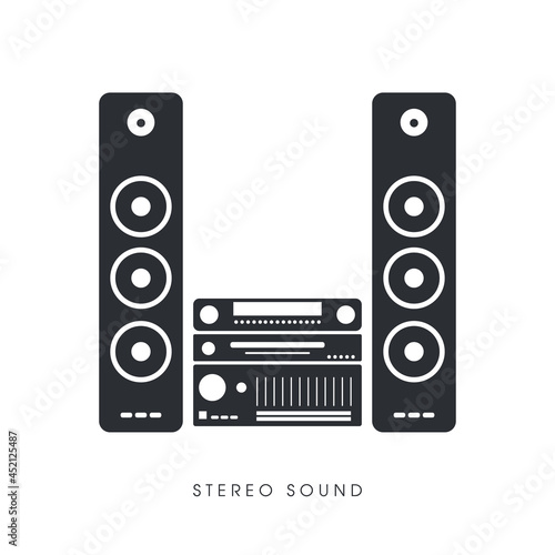 stereo sound system, on white background, vector audio, Art & Illustration