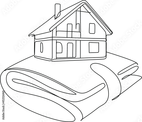 Realtor, sale purchase of housing line art