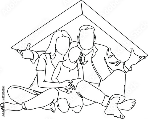 Realtor, sale purchase of housing line art