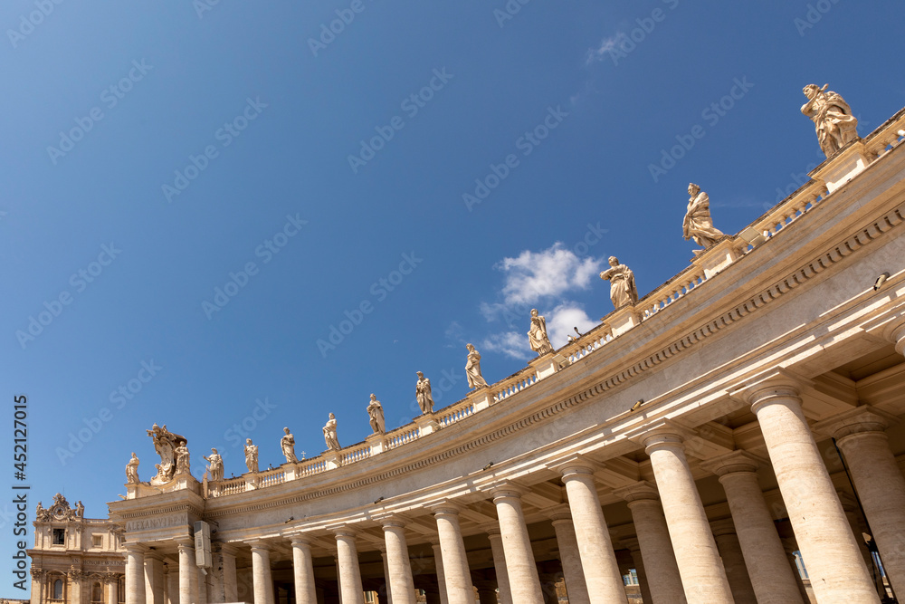 world famous colonnade in the Vatican at St. Peters square, Rome
