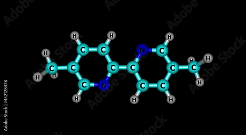 Abametapir molecular structure isolated on black photo