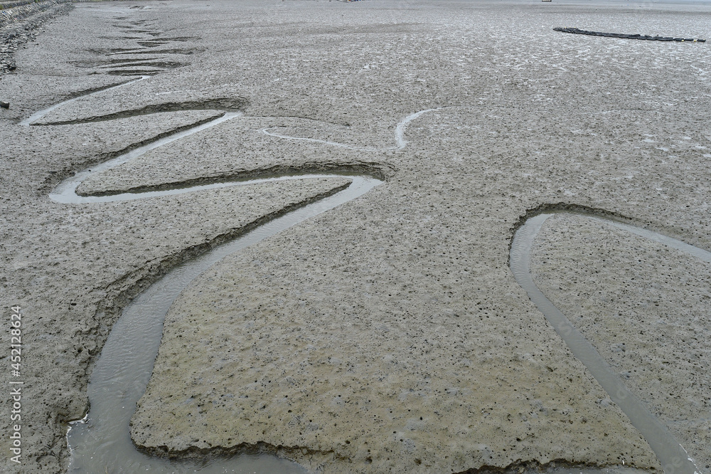 Obraz premium Mud flat in Maseo-myeon, Seocheon-gun, Chungcheongnam-do, South Korea.